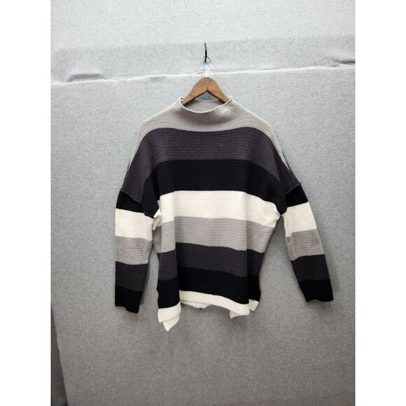 Striped Penelope Rose Sweater With Back Zipper XL Cotton/Polyester Blend - Picture 1 of 4